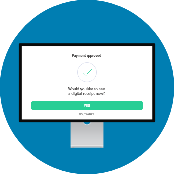 Payment processing software on computer