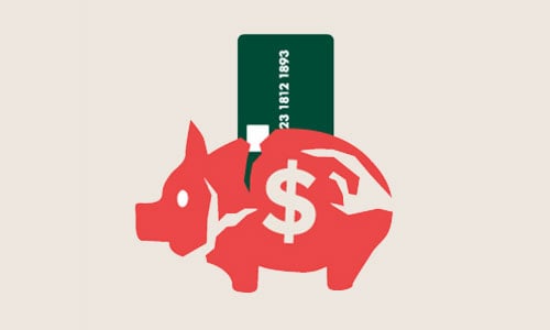 Illustration of a broken piggy bank