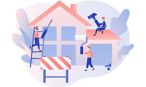 Illustration of home repairs. 