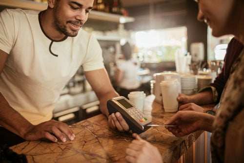 Customer making a transaction