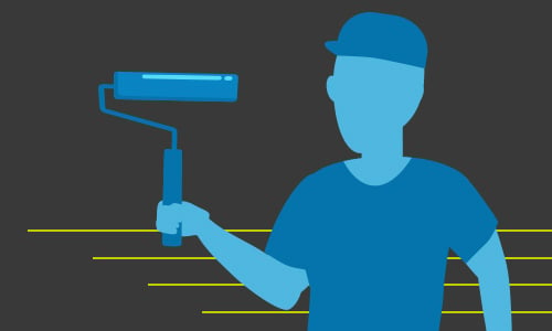 Illustration of a person holding a paint roller