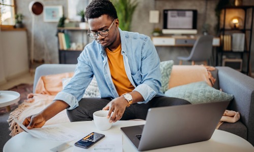 Man looking at paperwork