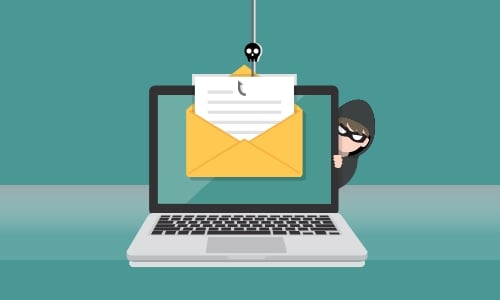 Illustration of an email phishing attempt