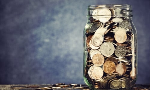 Jar full of coins