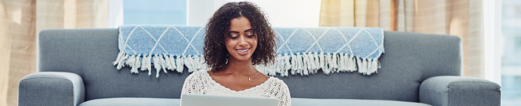 Woman working on her laptop