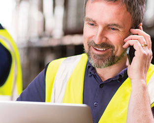 man on the phone, cash management photo