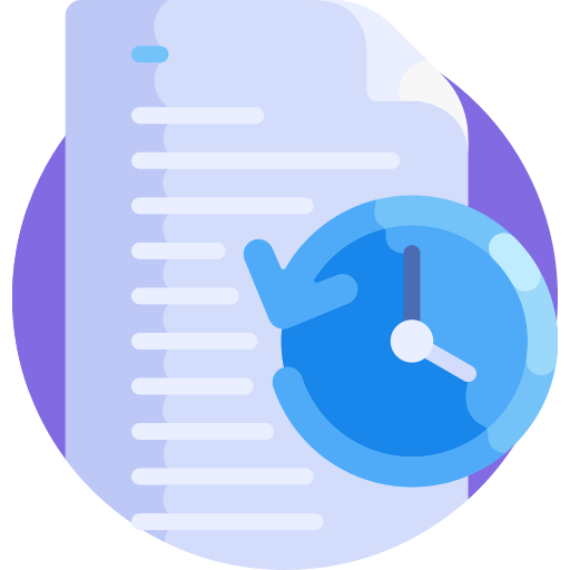 paper document and clock