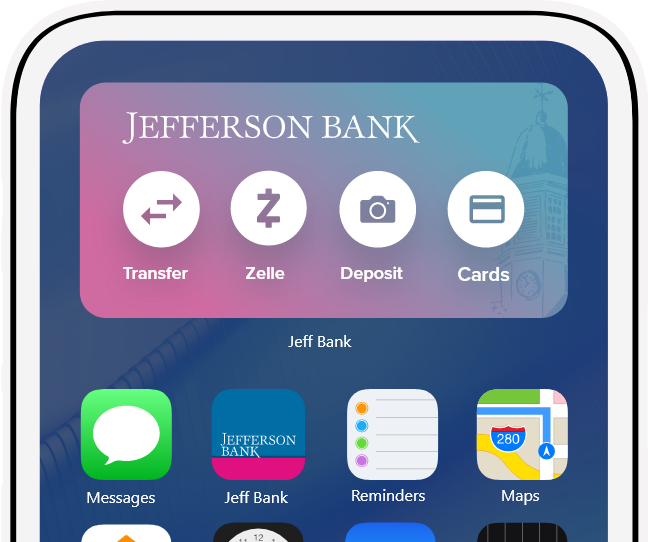 Jefferson Bank home screen app widget
