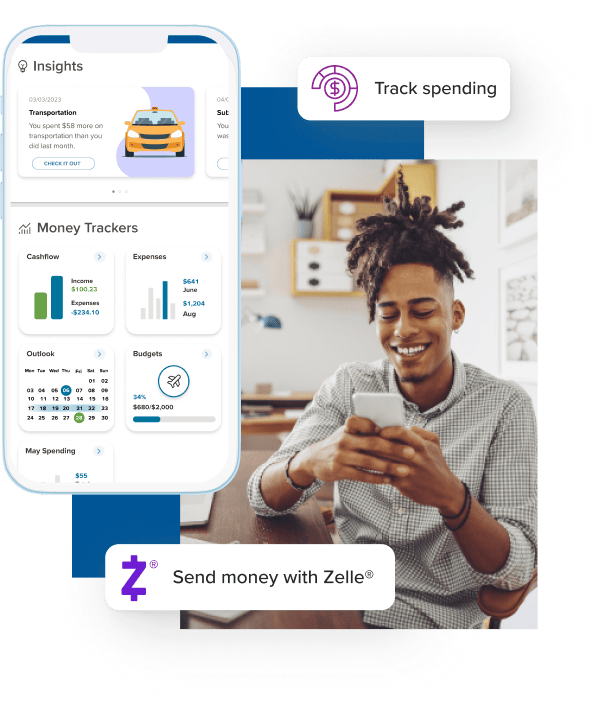hand holding a mobile phone with central bank app open