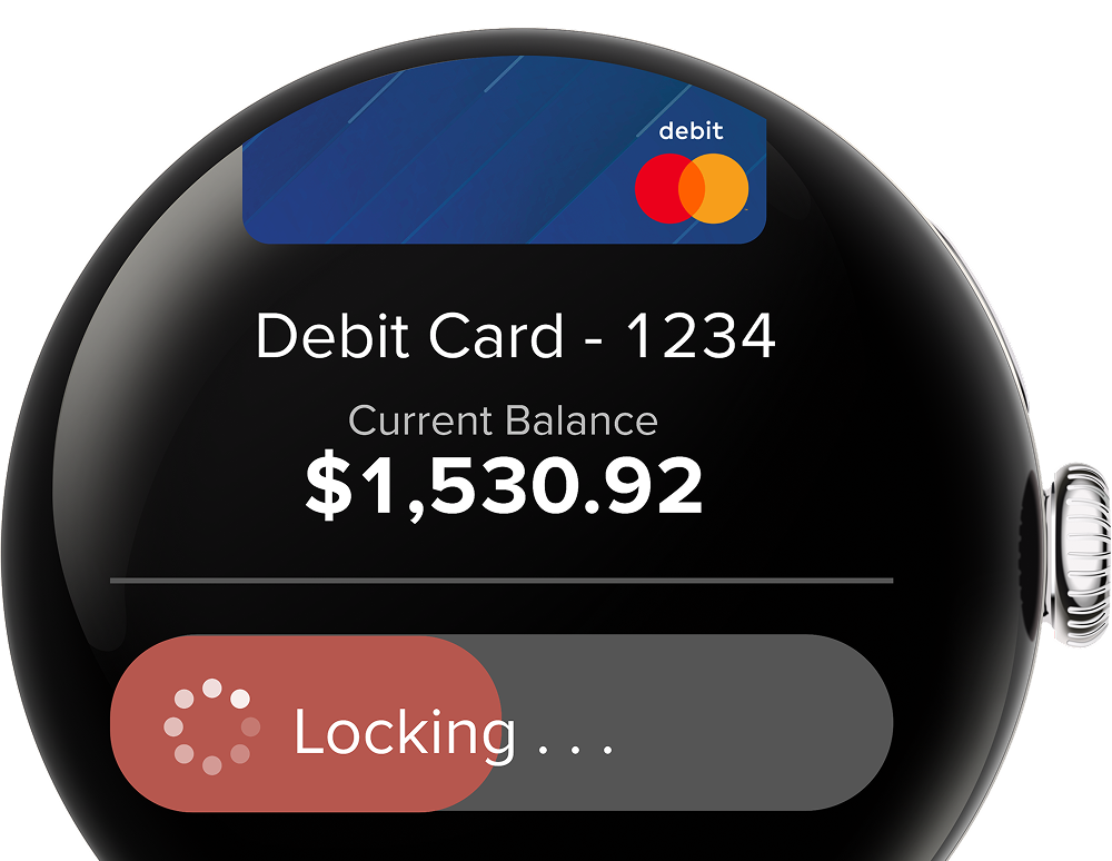 watch app on card lock screen