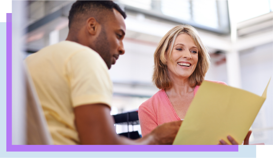 two people having a meeting