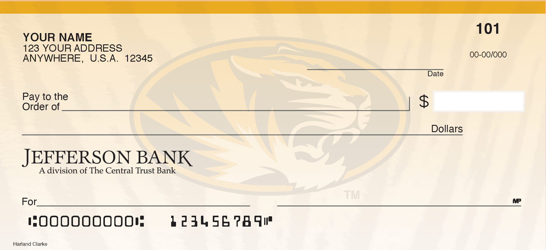 tiger themed check