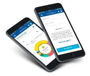 A smartphone with an example of eGift Cards on the screen and another showing payment options.