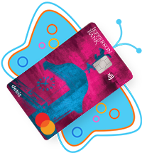 jefferson bank bedit card in shape of a butterfly