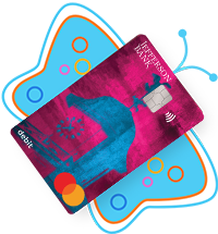 jefferson bank bedit card in shape of a butterfly