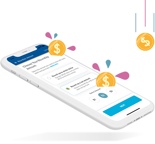 illustration of coins falling into a cell phone