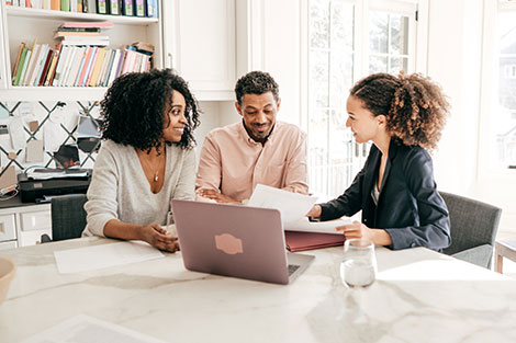 Couple meeting with banker