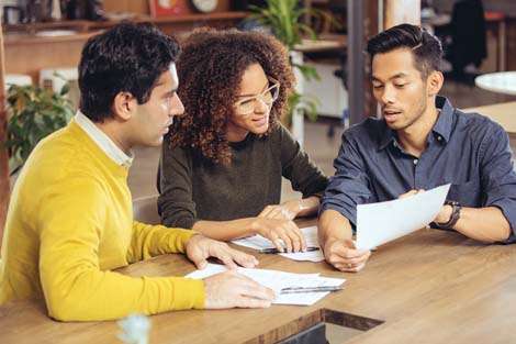 A couple reviewing paperwork