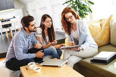 couple meeting with an interior designer