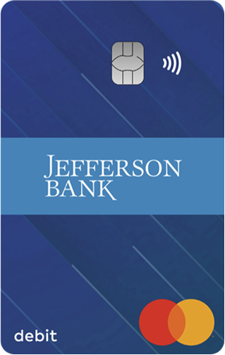 Navy Blue Debit Card with Thick Light Blue Stripe