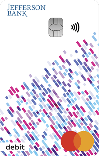 Debit Card with Small Pink and Blue Stripes