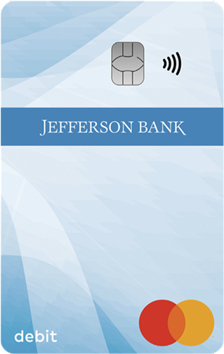 Light Blue and White Debit Card with Think Blue Stripe