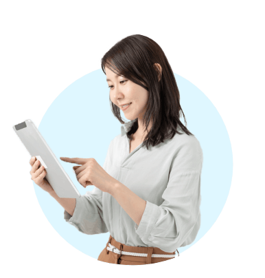 young business woman holding tablet