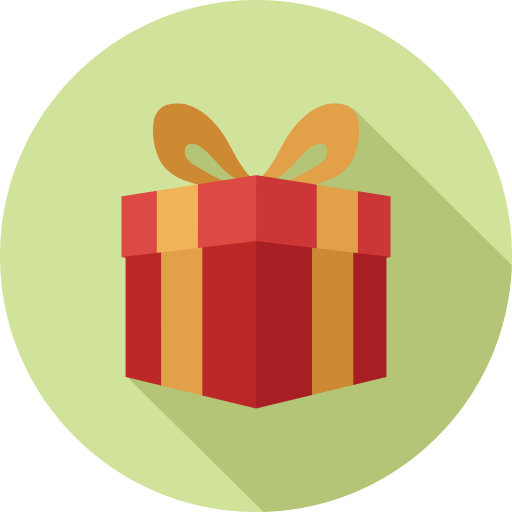 Gift box with a bow on a green background