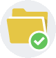 Illustration of a folder with a green check mark