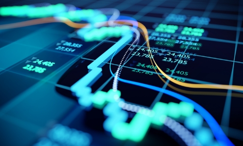 Computer visualization of stock market charts