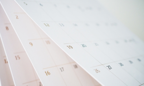 Close up of pages of a calendar