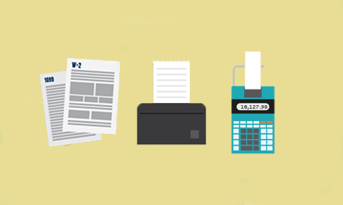 Illustration of items needed to file income taxes