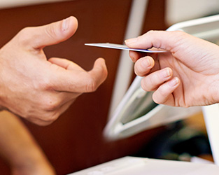 Accepting a card for payment